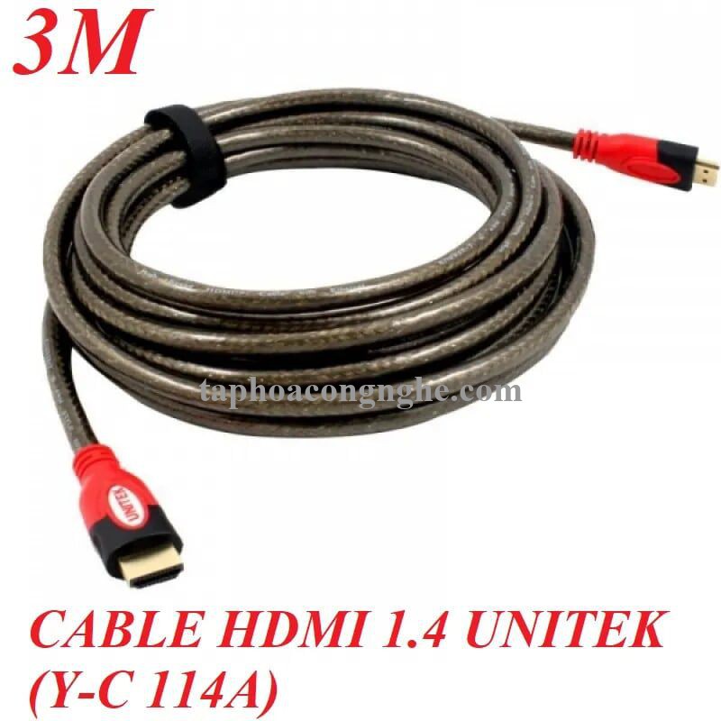 Unitek 98893 Y-C114A 3M 4k Cáp Hdmi chuẩn 1.4 dây tròn chống nhiễu vỏ bọc ngoài bằng nhựa PCI 30098893